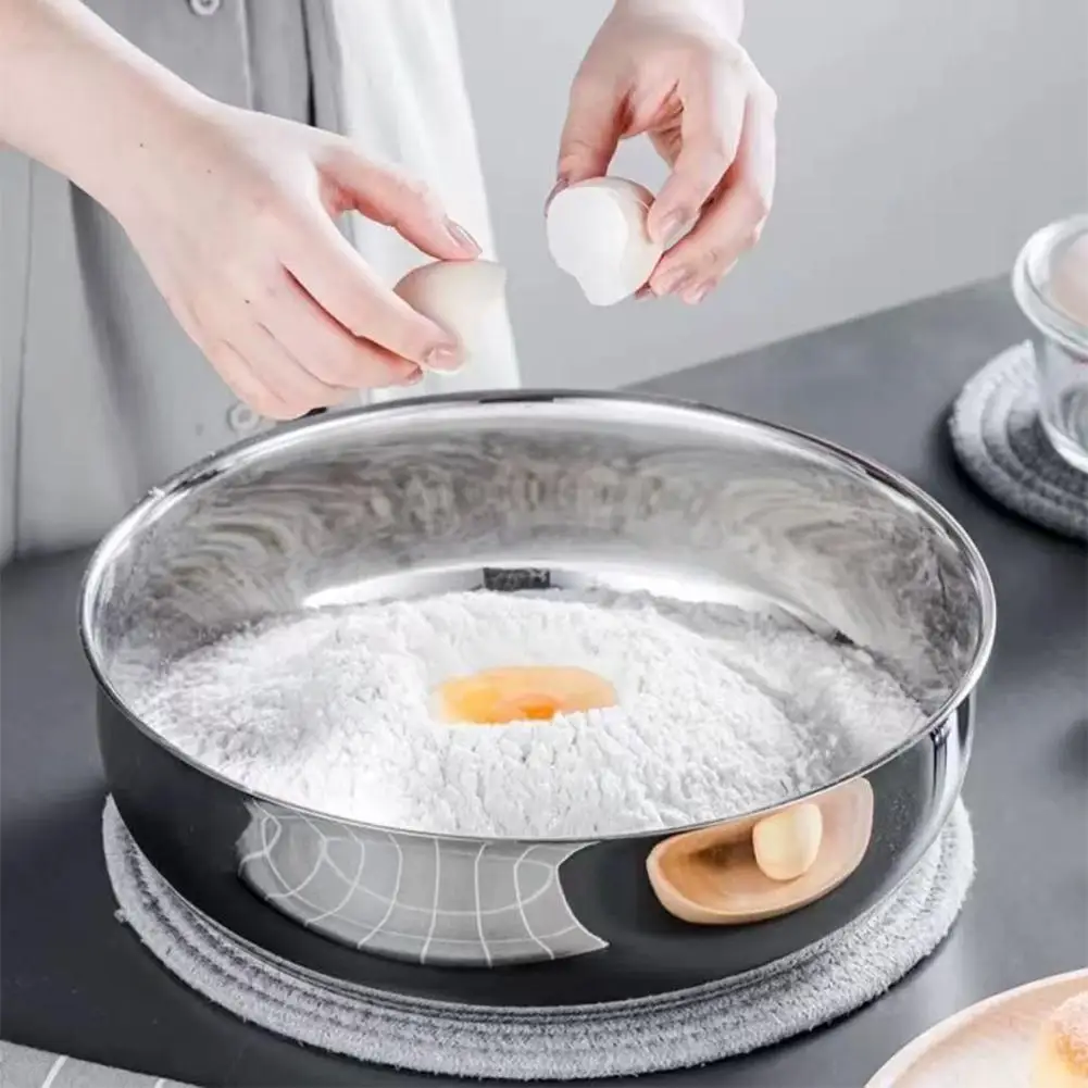Oversized 32cm Metal Cooking Nesting Salad Bowls Large Capacity Washing Bowl Stainless Steel Mixing Bowl Set for Cooking