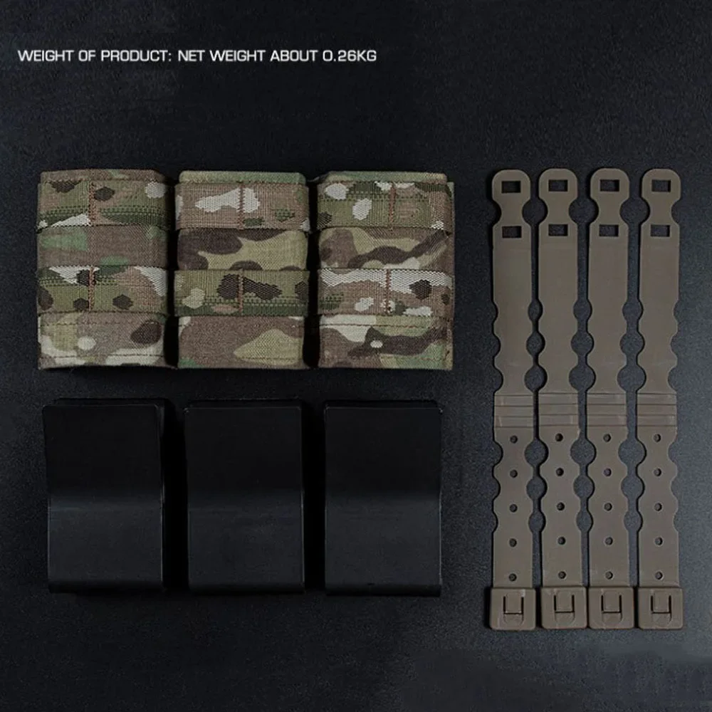7.62 Magazine Pouch Tactical Medium Triple Mag Bag FAST 7.62 M4 Airsoft Mag Pouch for Hunting Vest Plate Carrier Molle Gear - view 3