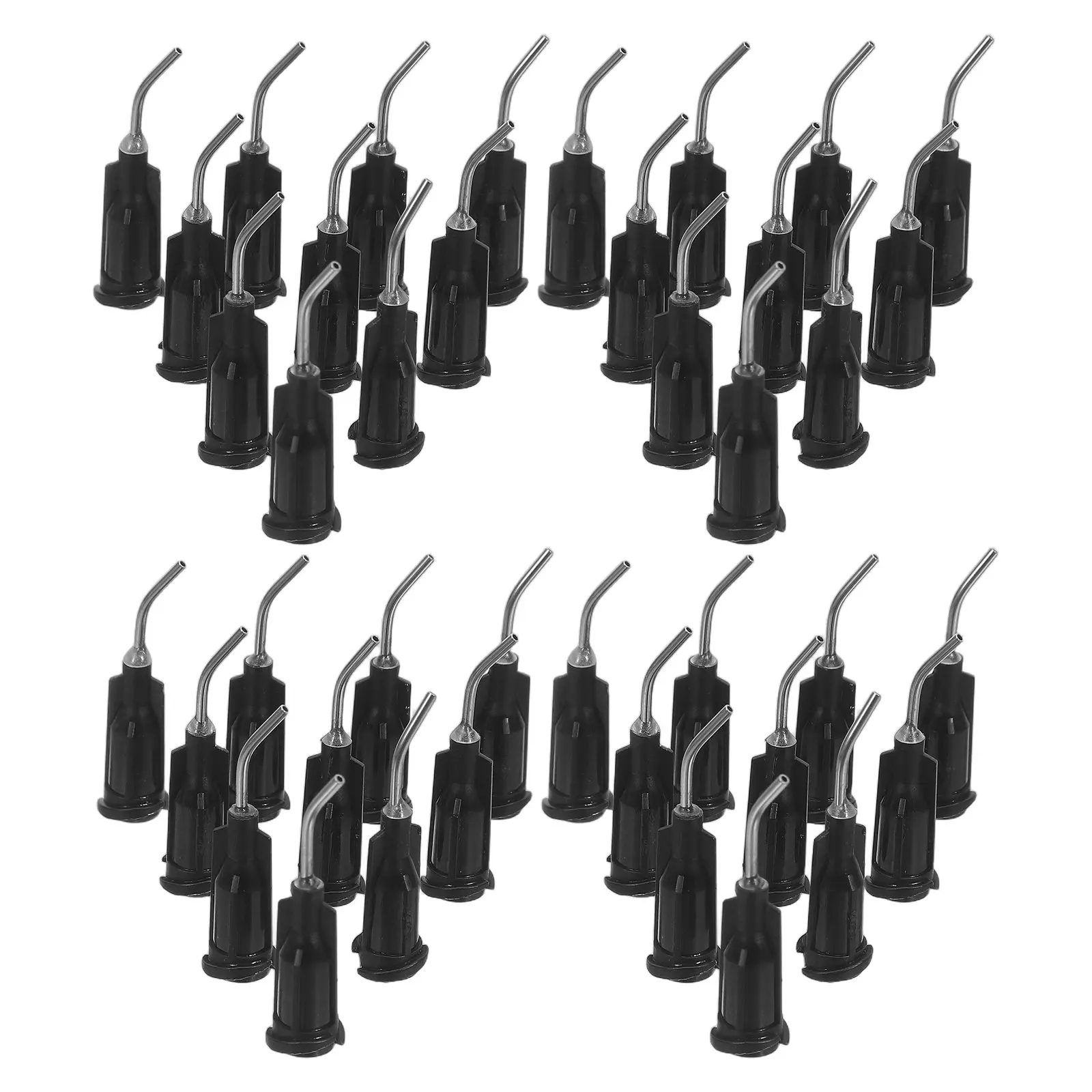100Pcs Blunt Flow Dispensing Needles Pre-Bent Steel Plastic Tips for Oil Glue Application Irrigation Precision Extraction Studio
