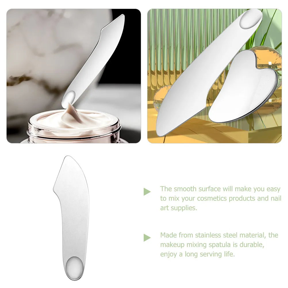 Spatula Stainless Steel Makeup Mixing Spatula Professional Metal Tool for Cosmetics Nail Art Foundation Pigment Mixer view 2