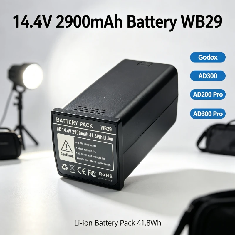 14.4V 2900mAh Battery WB29 for Godox AD300, AD200 Pro, AD300 Pro, AD200 Pro II, WB300P