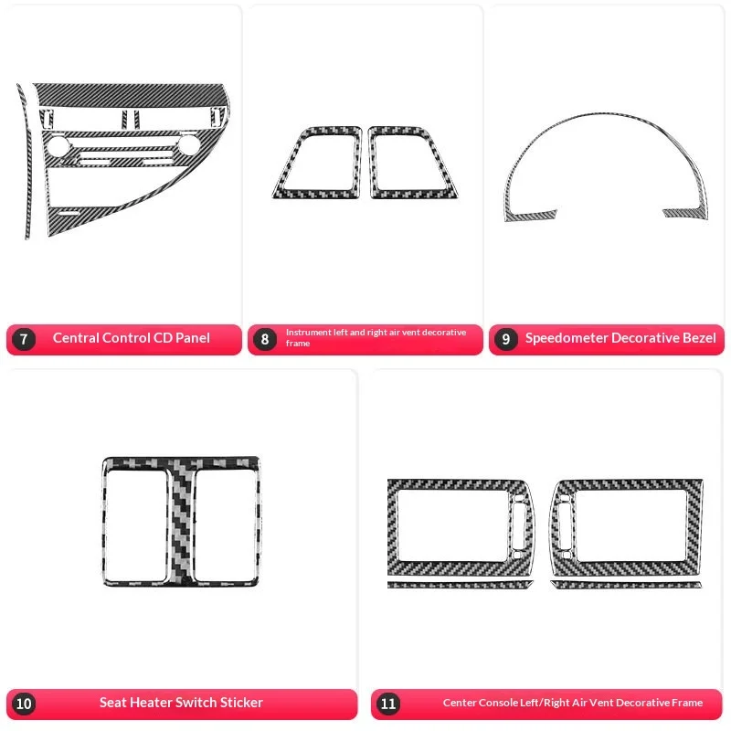

For Lexus RX350 RX400 2010-2012 Carbon Fiber Dashboard Vent Cover Interior Decoration Accessories