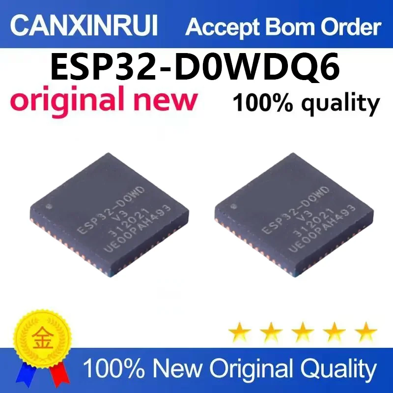 （5pcs-100pcs）Brand new original ESP32-D0WDQ6 QFN48 WiFi Bluetooth wireless transceiver chip