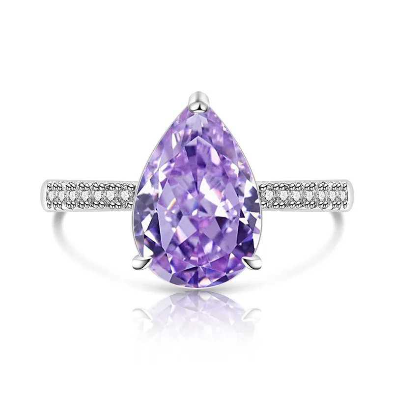 

Стерлингового серебра 925 пробы, прозрачное модное кольцо с ледяным цветком и кристаллом циркона, подарок на день рождения, годовщину