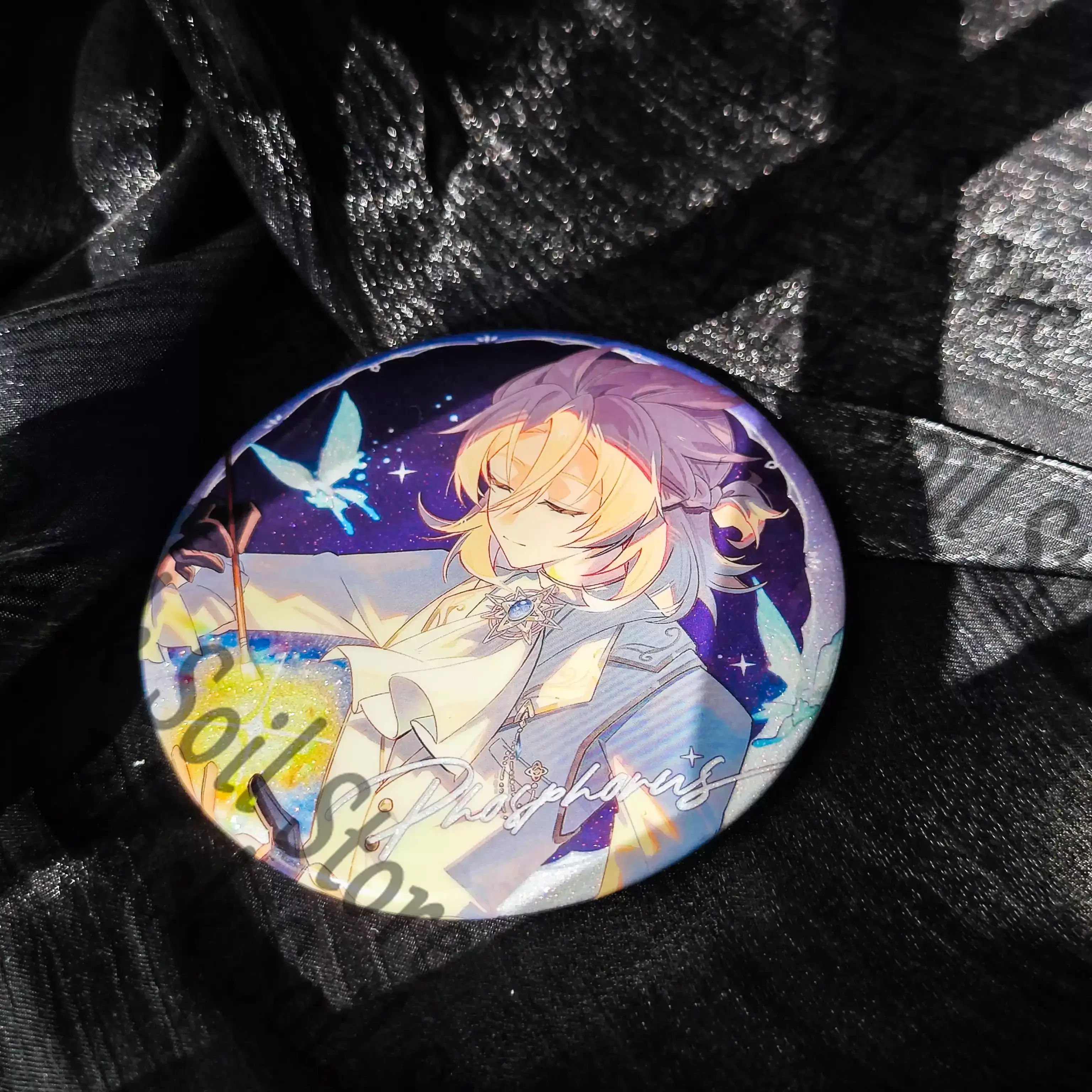 Game Genshin Impact Albedo Cosplay Doujin Badge Color Paper Cartoon Instant Camera Quicksand Mahjong Collection Decoration Gift