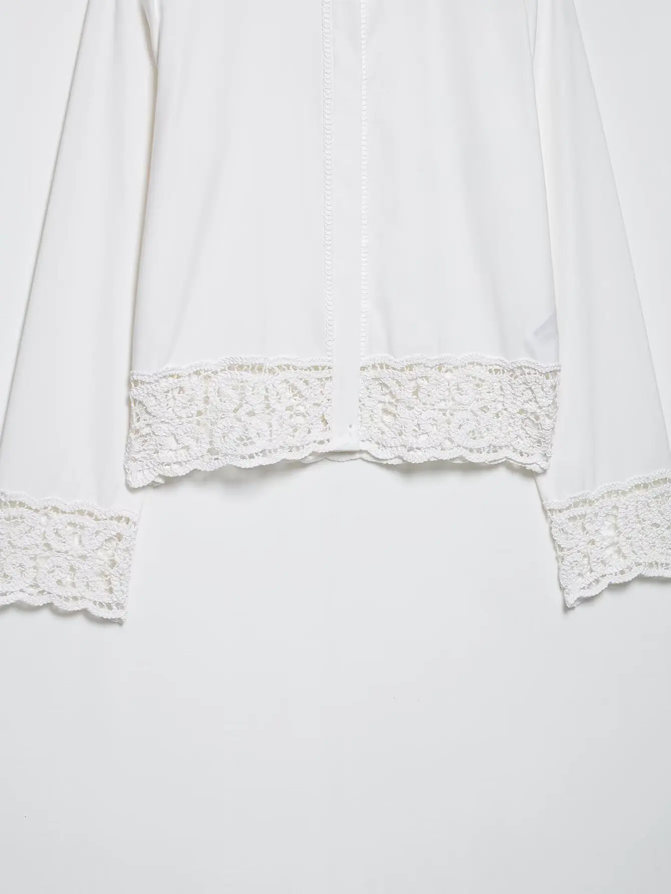 Zevity 女性ファッション中空アウトレースかぎ針編みパッチワーク白スモックブラウス女性のシックな長袖シャツ Blusas トップス LS9191