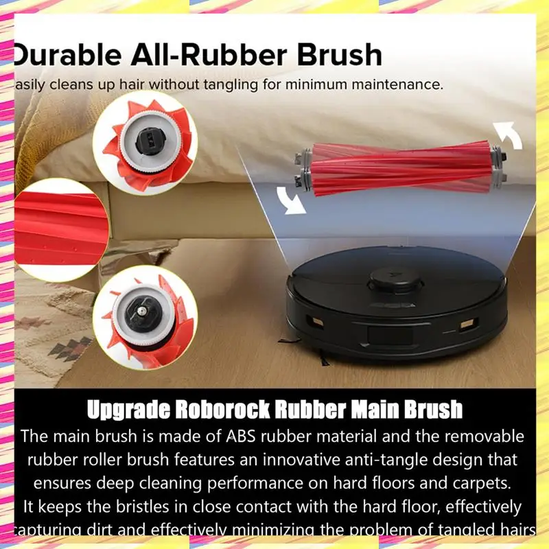 

ABJJ Replacement Parts Fit For Roborock S7 S7+ S7 Maxv S7 Maxv Plus T7S T7 Plus T7S Plus Robot Vacuum Main Brush, Mop Cloth