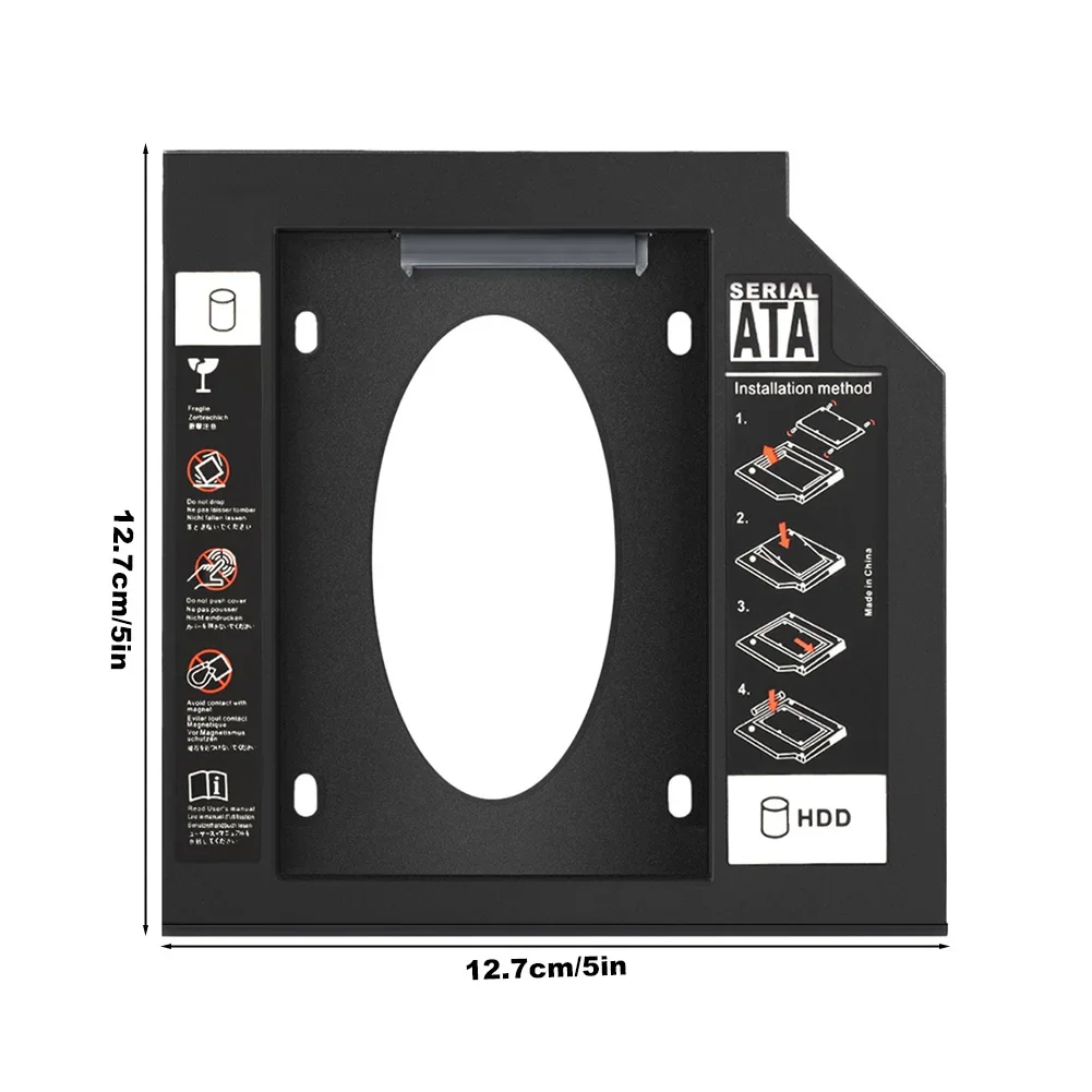 9.5/12.7mm Universale 2nd SSD HDD Disco Rigido Caddy Adattatore Vassoio SATA 3.0 2nd HDD SSD Disco Rigido Caddy per CD/DVD-ROM Baia Ottica