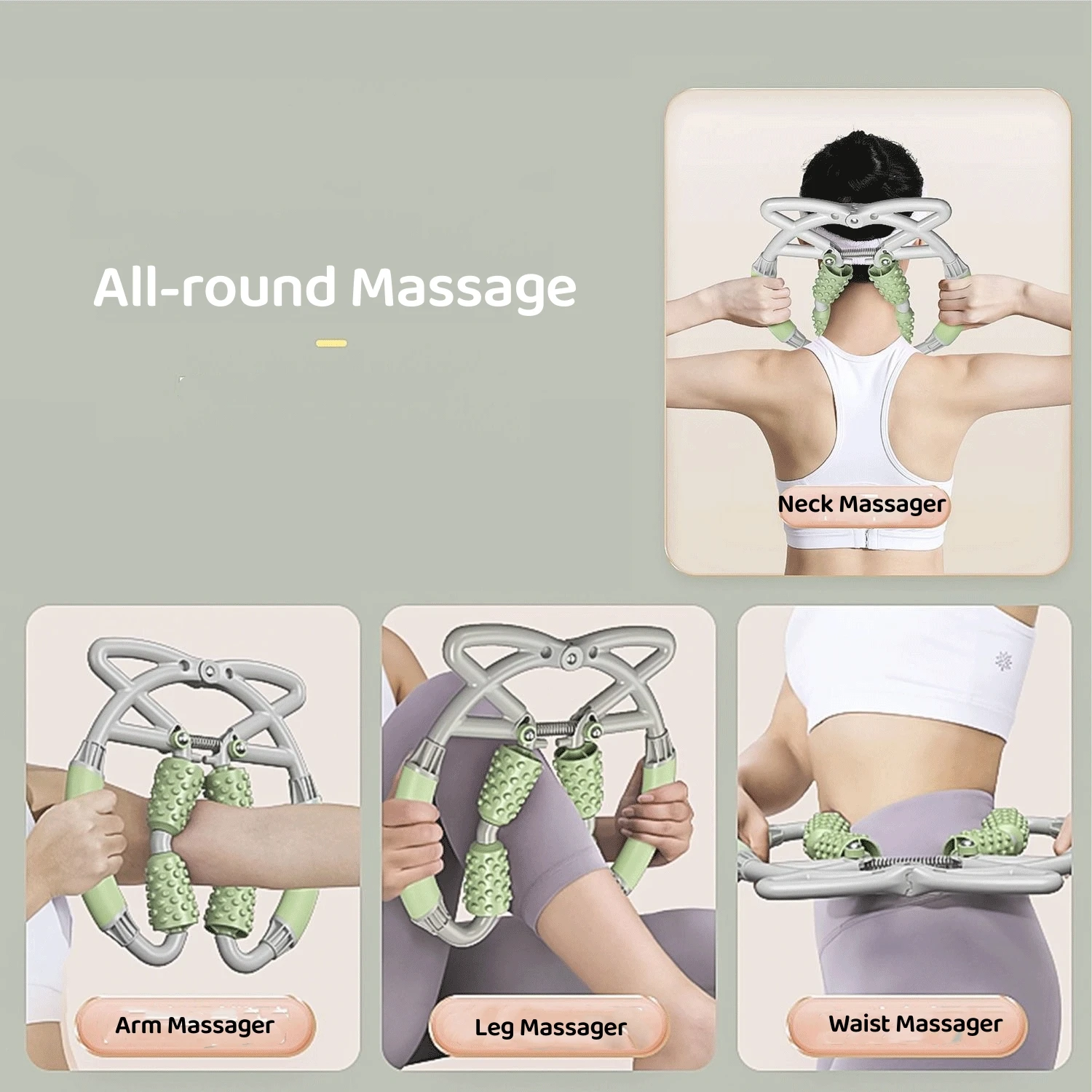 Ferramenta massageador perna multifuncional, flexível e ajustável, ferramenta de massagem multifuncional, relaxamento muscular, braço, pescoço, cintura, novo, 1pc