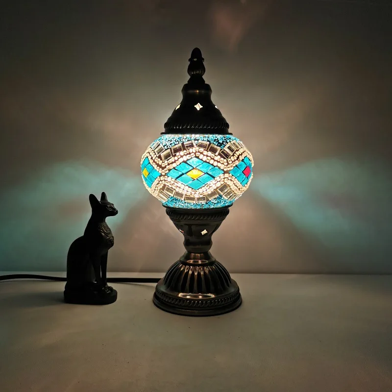 AdeaLimited Edition Turkish Vintage Romantic Small Table Lamp Bedroom Study Cafe Restaurant Hotel Homestay Decorative Table Lamp