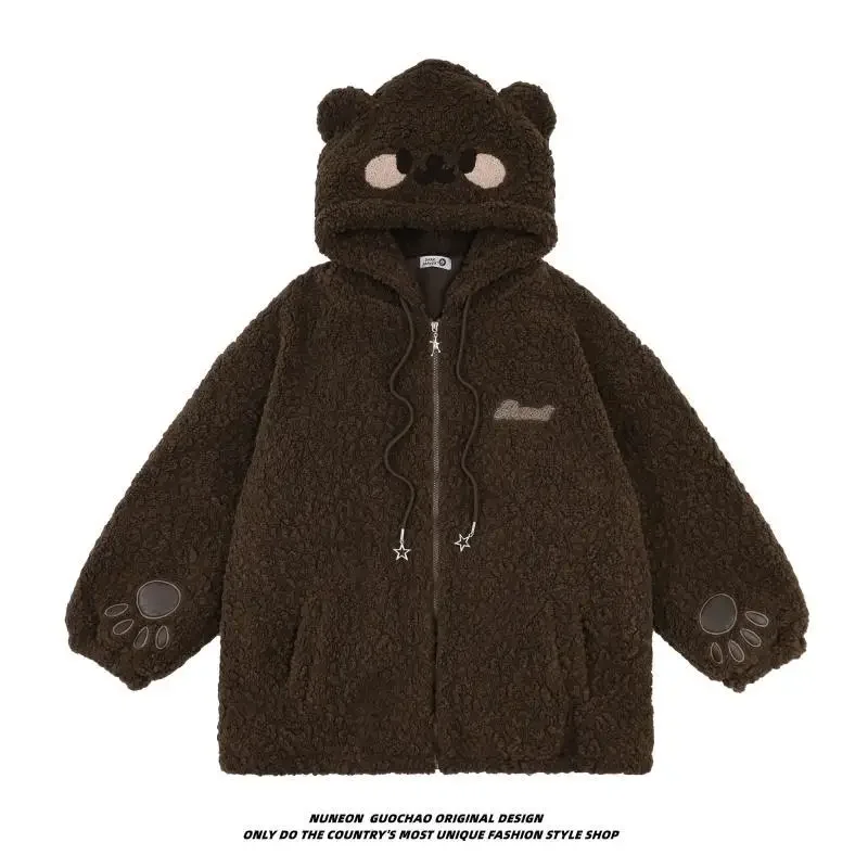 

Милый пушистый свитшот в японском стиле, новинка зимы 2023, Милая женская пижама с капюшоном и длинным рукавом, толстовка на молнии