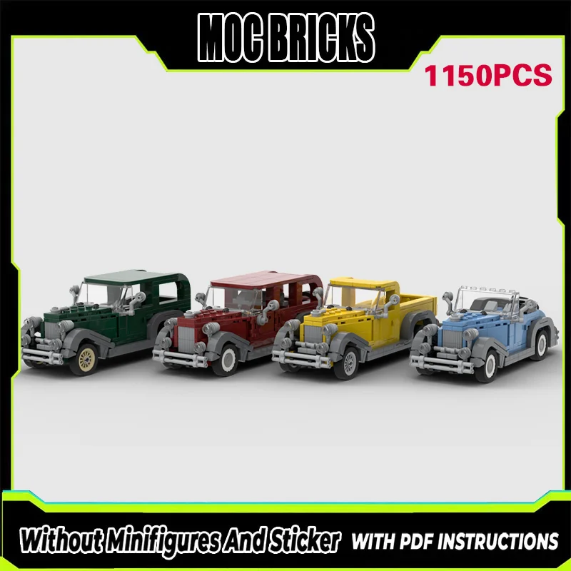 

Набор строительных блоков MOC: Модель городского автомобиля в винтажном стиле, модульная технология, подарки, праздничный набор для сборки, детские игрушки