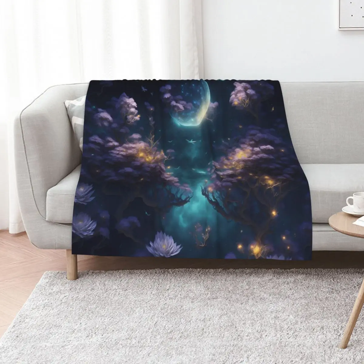 

Celestial Gardens C Throw Blanket Picnic Shaggy Softest Flannel Blankets