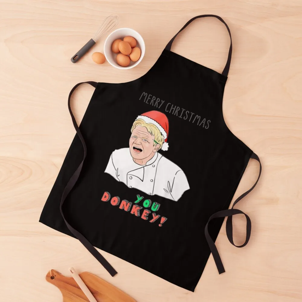 

Gordon Ramsay Merry Christmas You Donkey shirt Apron Custom For Men Apron