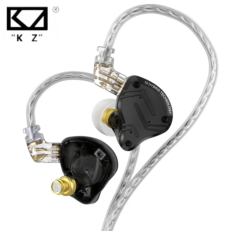 KZ-ZS10 PRO X 10 유닛 루프 다리미 이어폰, 다이내믹 다리미 모니터링, HIFI 발열, 인이어 조절 가능 케이블 이어폰