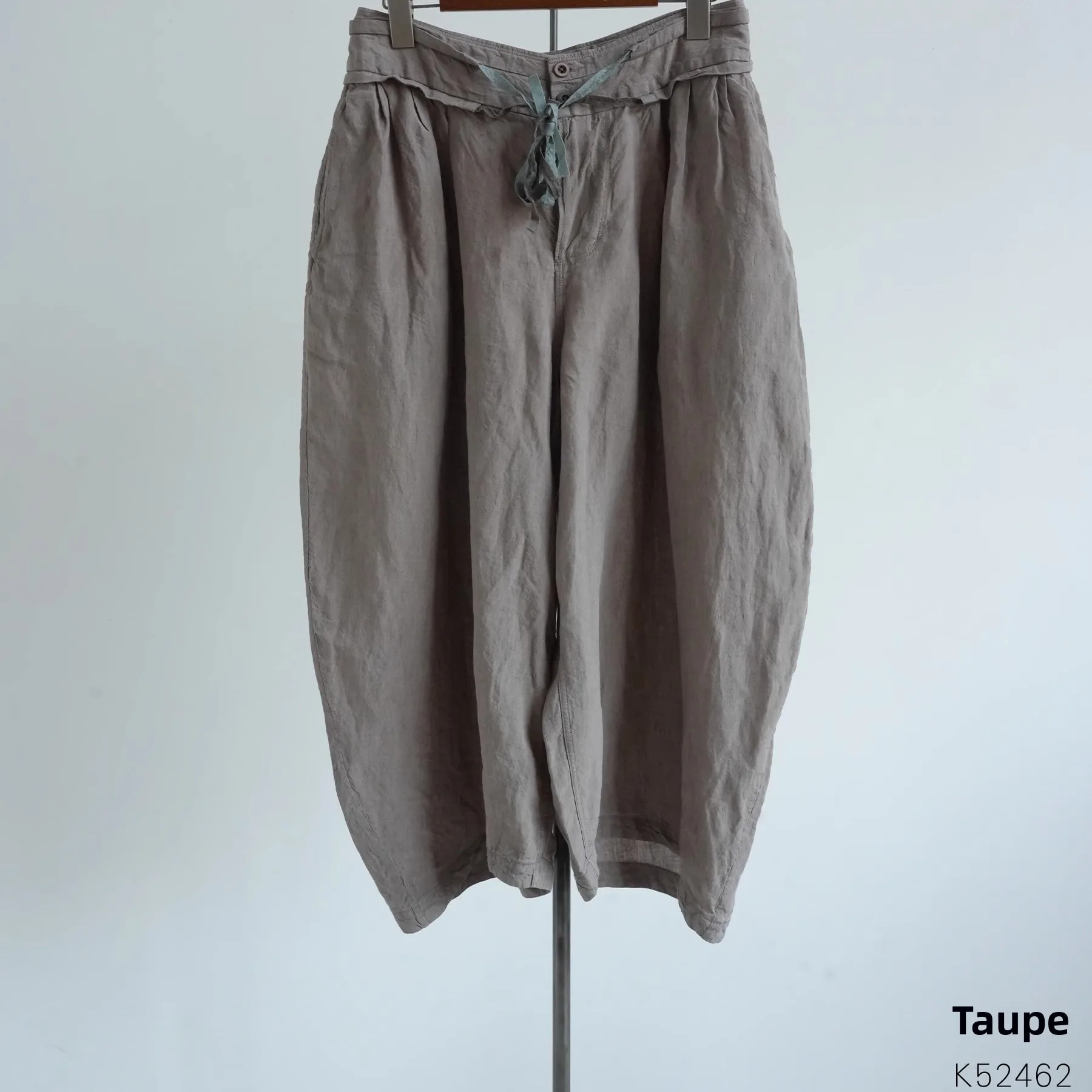 

Брюки-палаццо Ji Jian K522 из льна с широкими штанинами для женщин, оригинальная летняя коллекция 2025