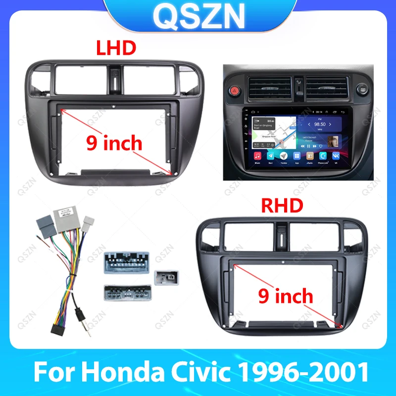

Для Honda Civic 9-дюймовый 1996-2001 LHD/RHD автомобильный радиоприемник android фасция мультимедийный компакт-диск mp5 видео Аудио стерео панель рамка жгут проводов.