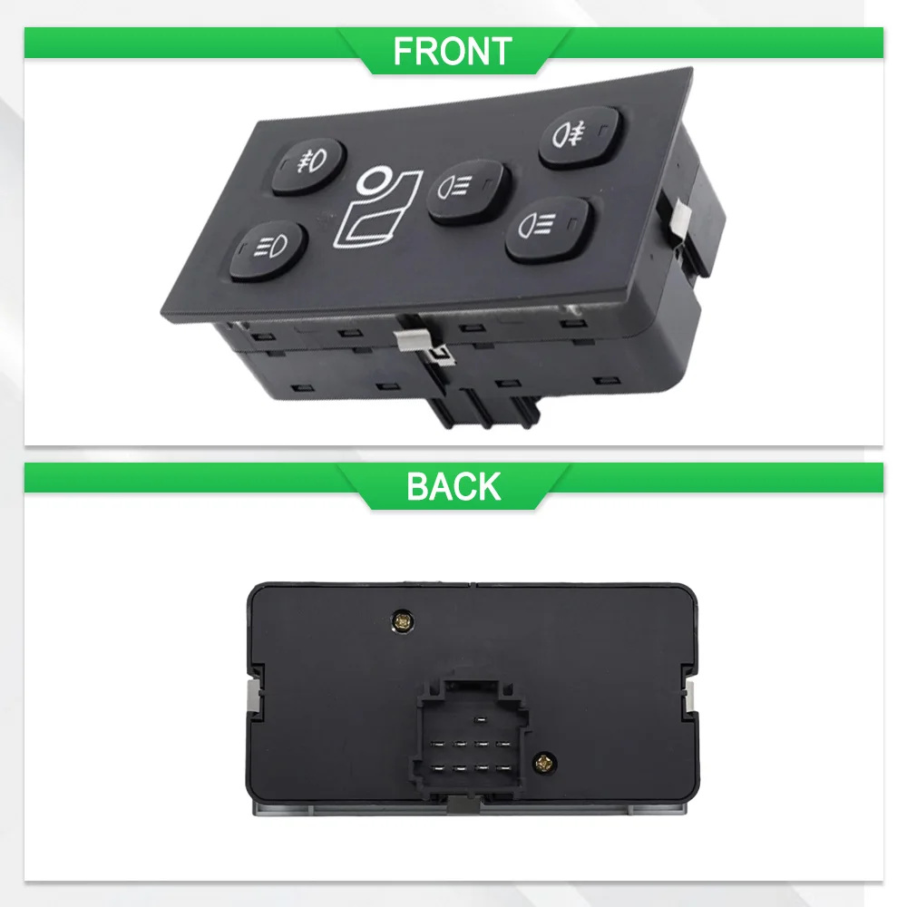 مفتاح ضوء الضباب والمصباح الأمامي 1900318 1507637 2091754 لسكانيا P G R T-Series بلاستيك أسود 9 دبابيس #6