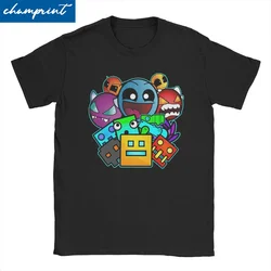 Men Women Video Game Geometric Dash Old School Gaming T Shirt Geometry Dash Pure Cotton Clothes Tee Shirt Graphic T-Shirts