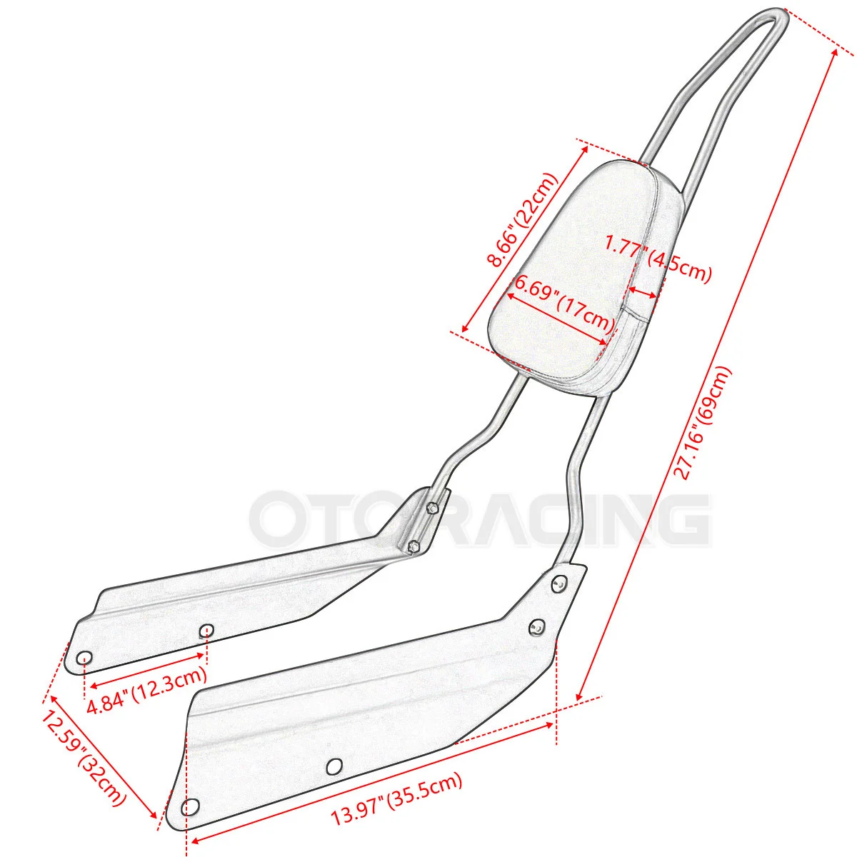 Motorcycle Rear Backrest Sissy Bar For Honda VTX 1300 1800 C VTX1800C1 VTX1800C2 VTX1800C3 VTX1800F1 VTX1800F2 VTX1800F3