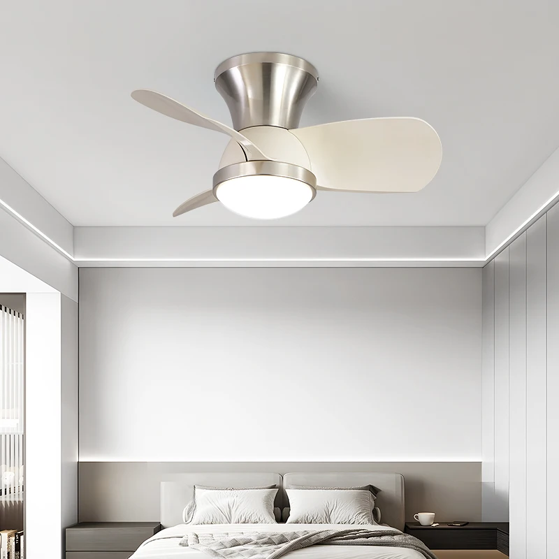 Bedroom Dining Room Fan Light, Nordic Macaron-Colored Master Bedroom Light, Household Full-Spectrum Eye-Protecting Children'S