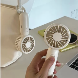 1pcs Hanging Bag Handheld Small Fan Mini Portable Handy Fan Cute USB Charging Outdoor White Simple Electric With Ring