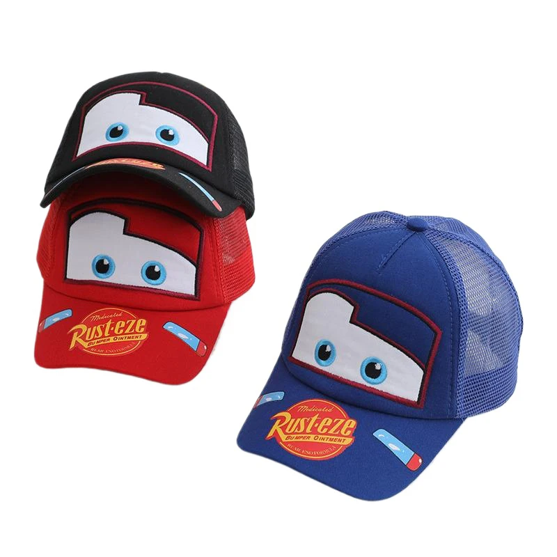 MINISO Anime Cartoon New Lightning McQueen Children Baseball Cap Kids Boys Girls Outdoor Sunshade Hip Hop Mesh Sun Hat 3-8 Years