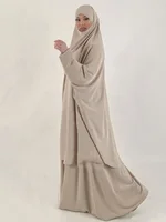 Abaya-Ensemble de Vêtement de Prière pour Femme Musulmane, Tenue Longue de 2 Pièces, tiens imar, Dubaï, Arabie Saoudite, Niqab, Jilbab, Eid 5