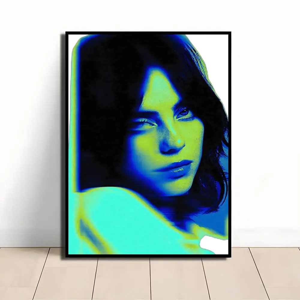 Singer B-B-Billie E-Eilish Painting Calligraphy Paper Print Home Living Room Bedroom Entrance Bar Cafe Art Decorative Paintings