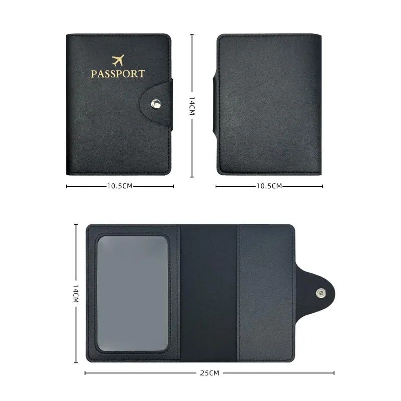 

Women Men RFID Vintage Business Passport Covers Holder Multi-Function ID Bank Card PU Leather Wallet Case Travel Accessories