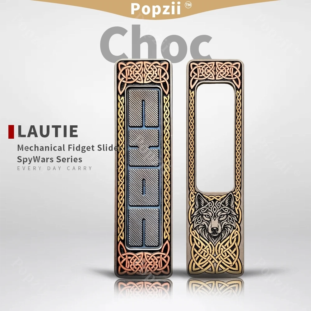 LAUTIE Choc EDC Titanium Alloy Hand Carving Mechanical Multi Orbit Push Slider Office Stress Relief Gadgets Decompression Toy
