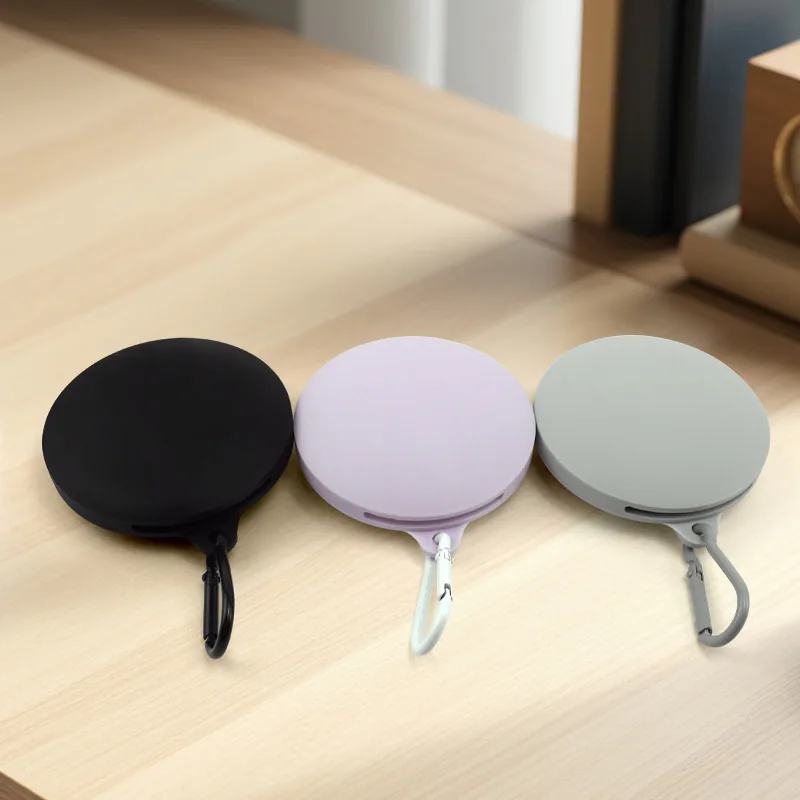 Round Silicone Compact Dog Treat Pouch Waterproof Wear Resistant Portable Outdoor Dog Training Snack Bag Dog Treat Pouch