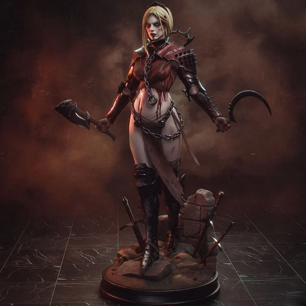1/24=75mm-1/10=175mm Anime Character Statue GK Miniature 3D Printed Gray Model Figurine DIY Doll Model Unassembled And Unpainted