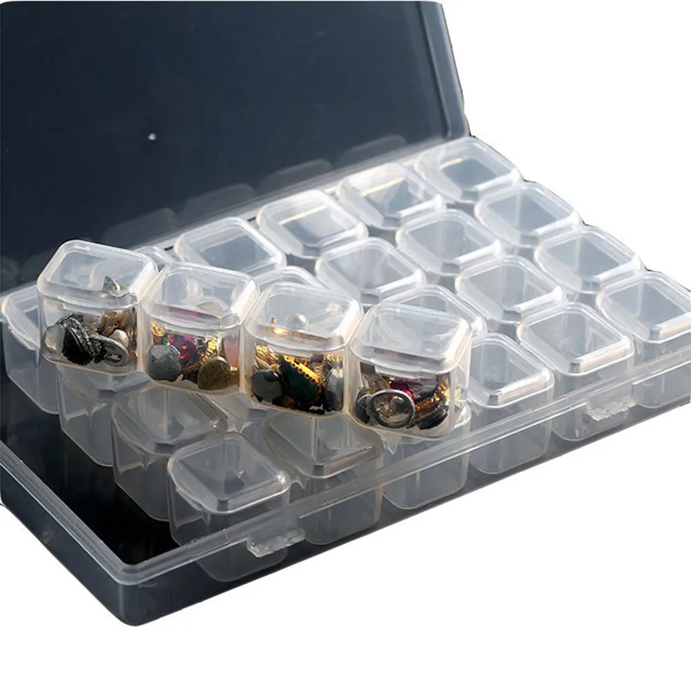

2 Pcs Nail Art Storage Box Supplies Case Jewelry Organizer Grid Small Container