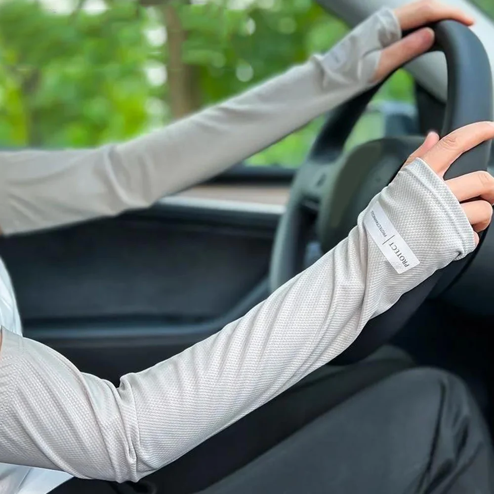 ปลอกแขนป้องกันรังสี UV สำหรับผู้ชายผู้หญิง, ปลอกแขนป้องกันแสงแดดสำหรับใส่ขับรถปั่นจักรยานกลางแจ้งแขนดูดซับเหงื่อ