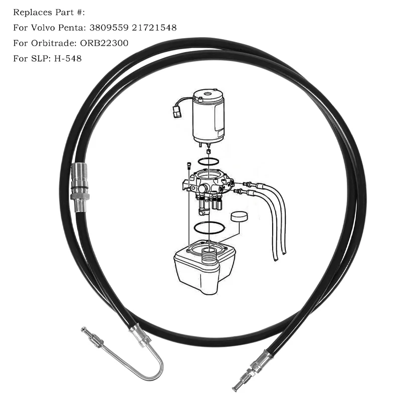 Hydraulic Hose Power Trim Kit for Volvo Penta DPH DPR Replaces 21721550 21721548