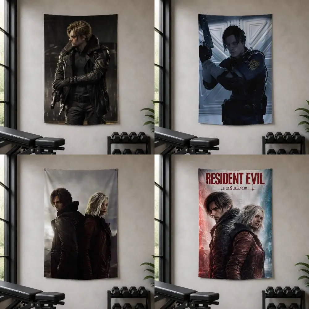 Resident Evil Requiem Decorative Hanging Flag with Grommets for Garage Bedroom Dorm Wall Decor