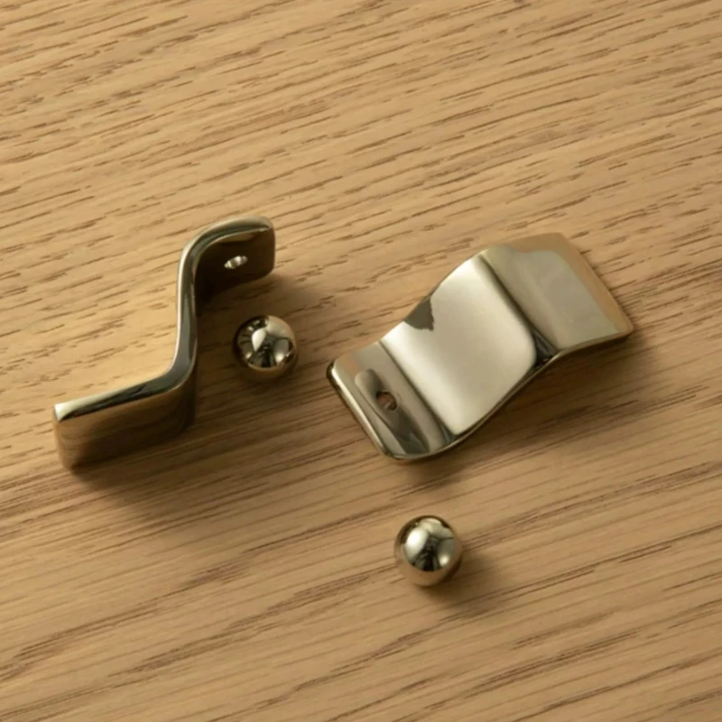 Titanium Silver Solid Brass Bar Pull Nordic Minimalist Glossy Silver Drawer Knob and Pull for Kitchen High-end Furniture Handle