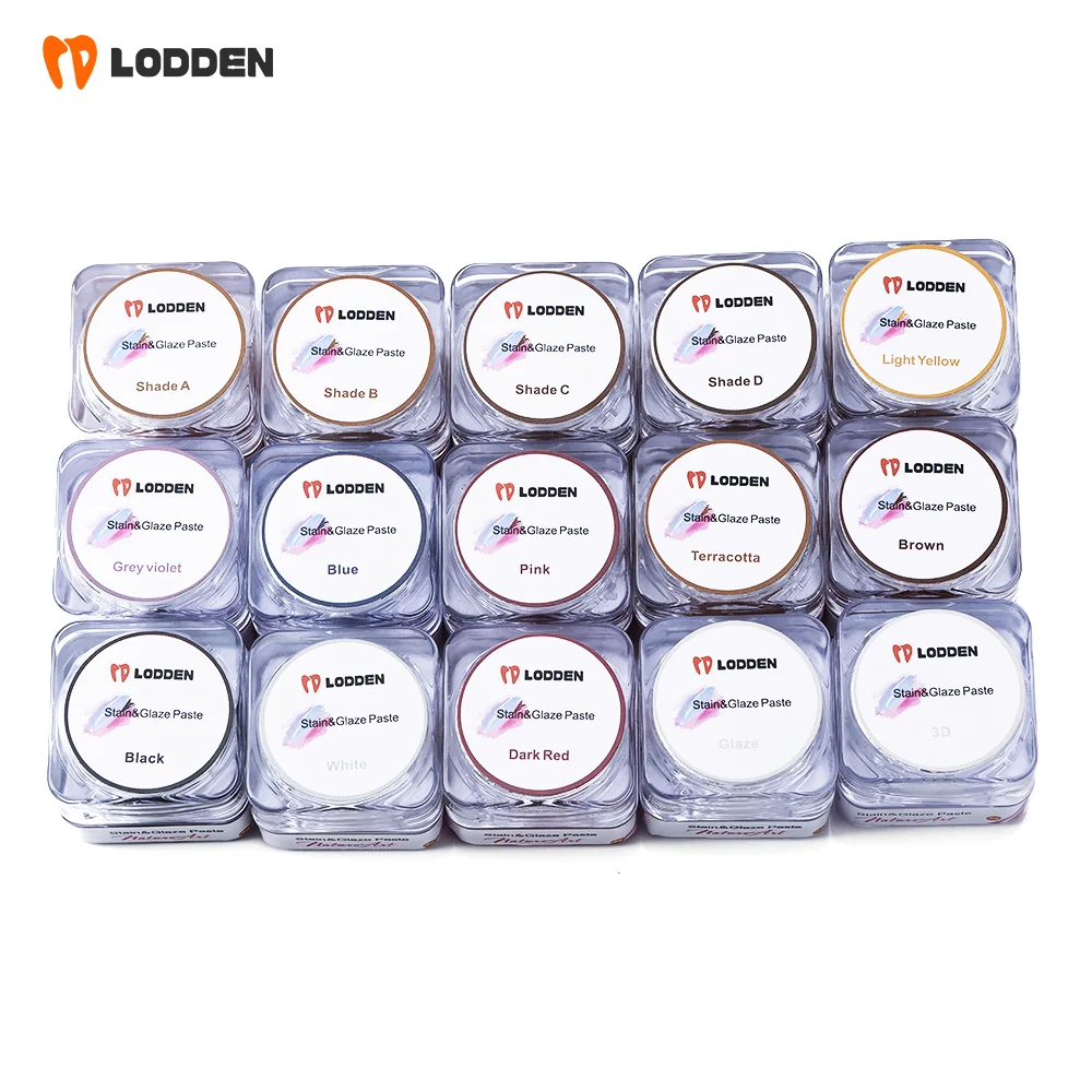 10 Bottles Glazing & Staining Paste Glaze/3D Dental Restoration Paste for all Ceramics Dental Lab Materials 4g/bottle