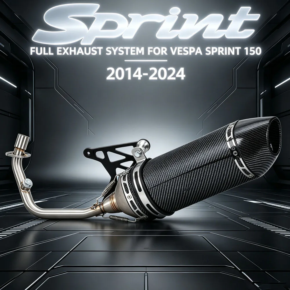 Sistema de escape Sprint para Vespa Sprint 125 150 PRIMAVERA 125 150 3V 2014-26, tubo de escape para motocicleta, silenciador R77 para scooter.