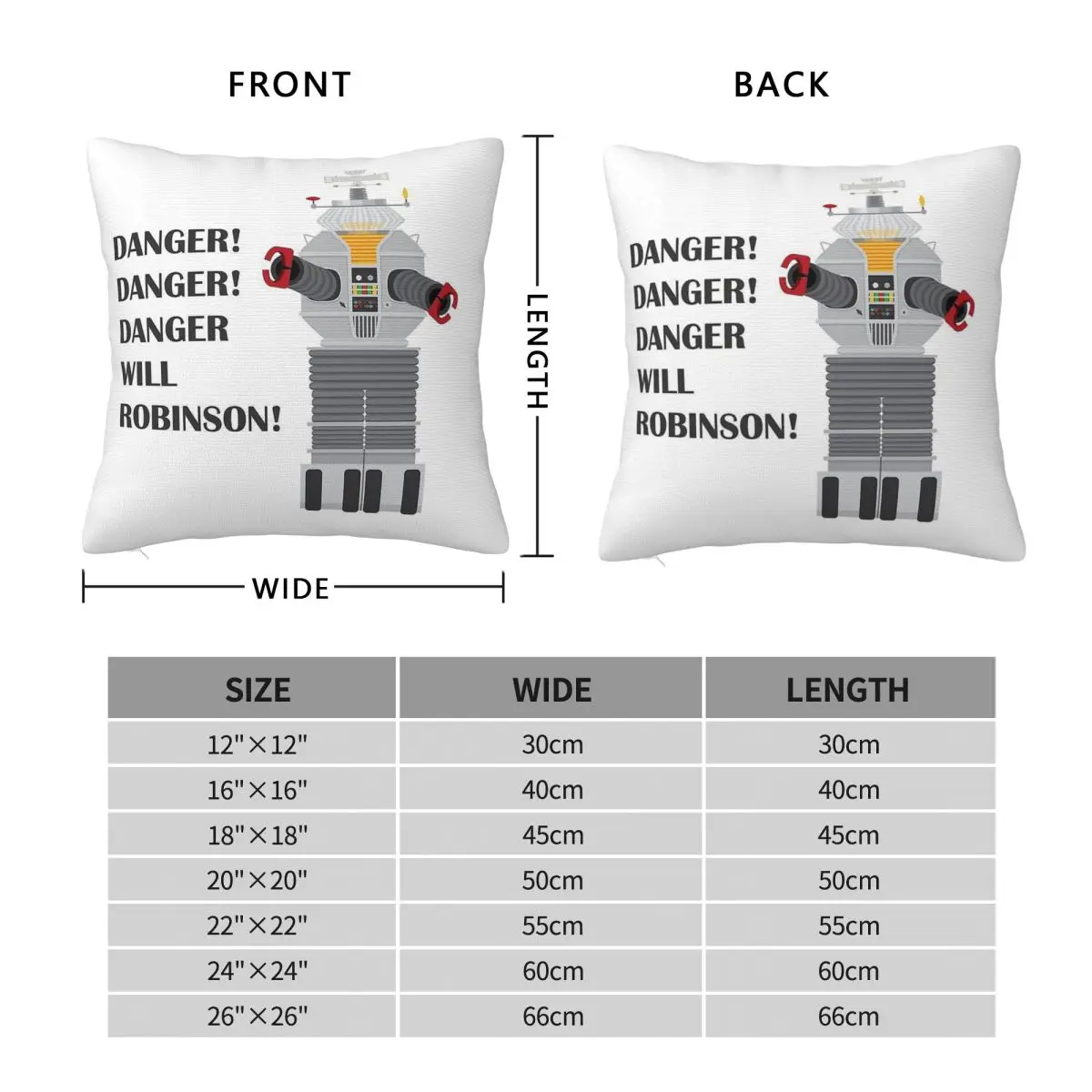 Will Robinson Robot Pillowcase Polyester Linen Velvet Printed Zip Decor Sofa Cushion Cover Wholesale
