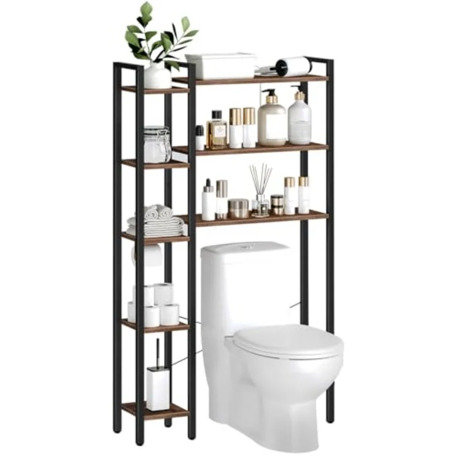 

Over-Te-Toilet Stora 8-Tier atroom Orgazer Over Toilet wit Toilet Paper older Freestanding Space Saver Side Stora Open Self Lau