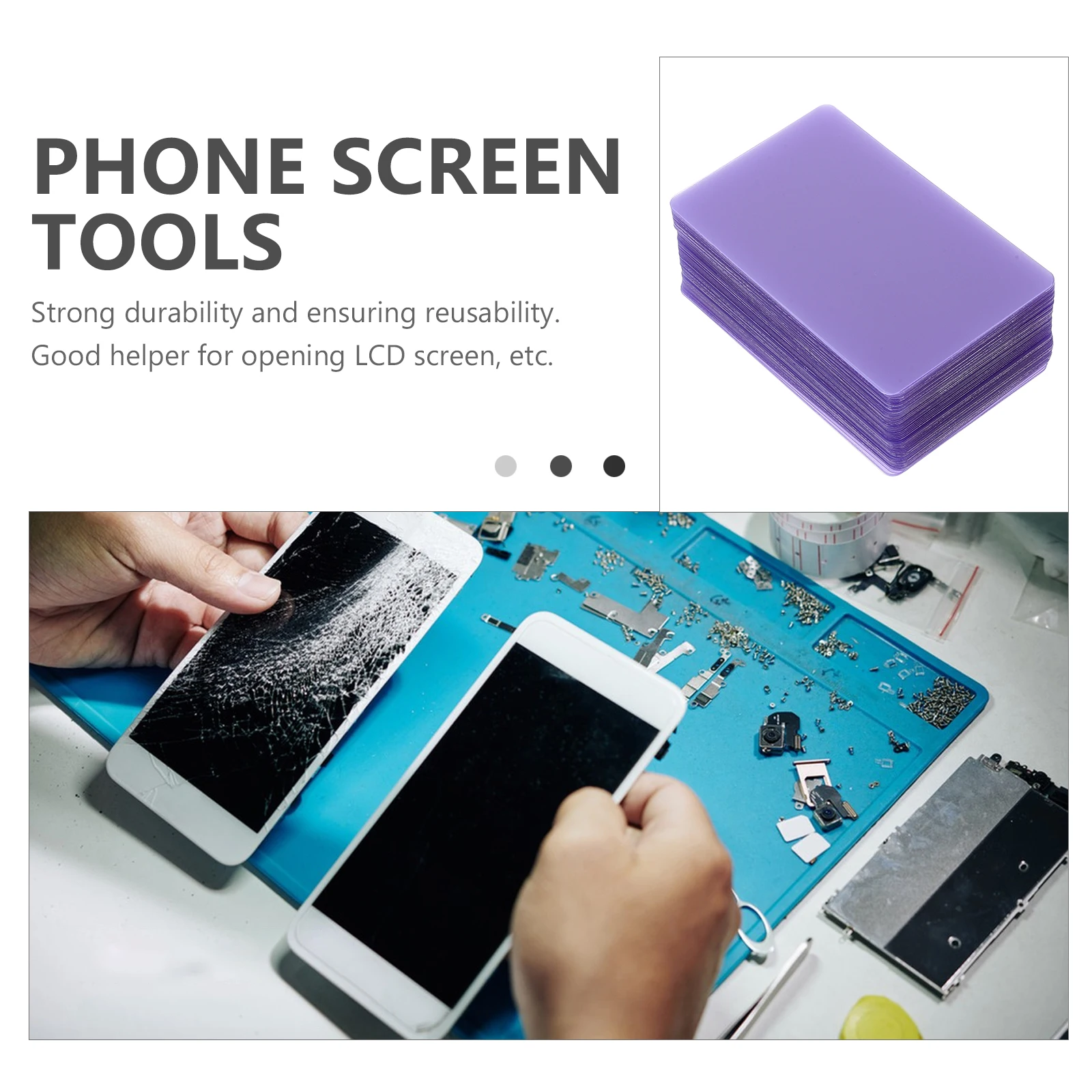 

100pcs Mobile Phone Disassembly Cards Translucent PVC Screen Tools Remover Reusable Pry Tool LCD Repair Kit Phone Maintenance