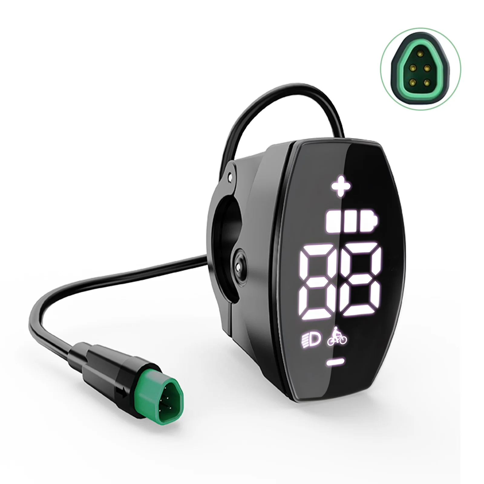 VD03 Ebike-Display – 1,5 Zoll schlanker LED-Bildschirm für Bafang BBS01B/02B HD Mid Drives Kit CAN-Protokoll IP67 wasserdicht 0–9 Stufen