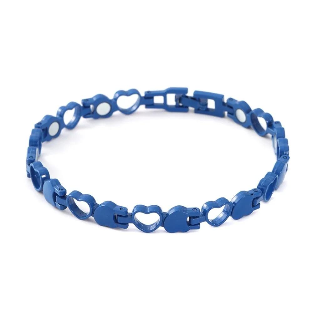 Heart Shape Health Magnetic Bracelet Anti Radiation Magnetic Therapy Stainless Steel Bracelet Germanium Bangles Fashion Jewelry