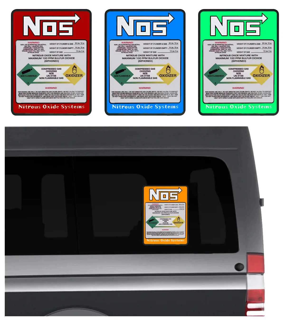 

NOS Car Stickers Reflective Nitrogen Acceleration Body Rear Window Electric Vehicle Vinyl Decal Decoration PVC Wholesale