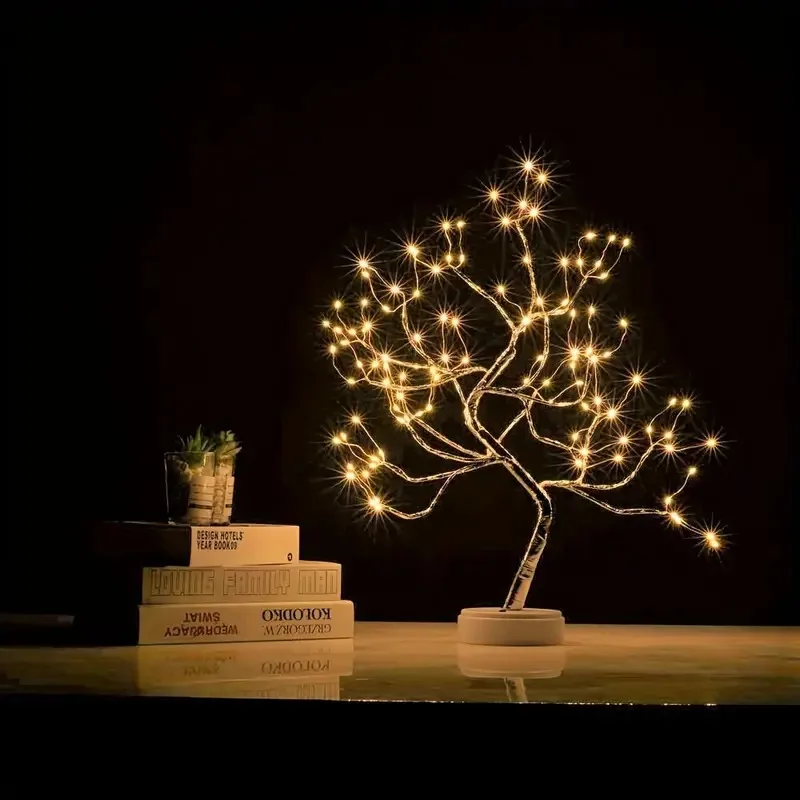 108 LED Tabletop Bonsai Tree Light Warm White Artificial Fairy Light Battery/USB Twinkling Tree Lamp for Christmas Wedding Home