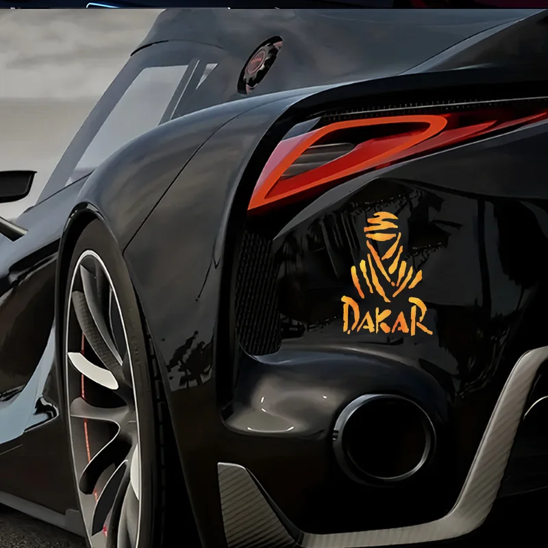 

Durable Vinyl Decals in Black & Orange Dakar Rally Stickers - Waterproof