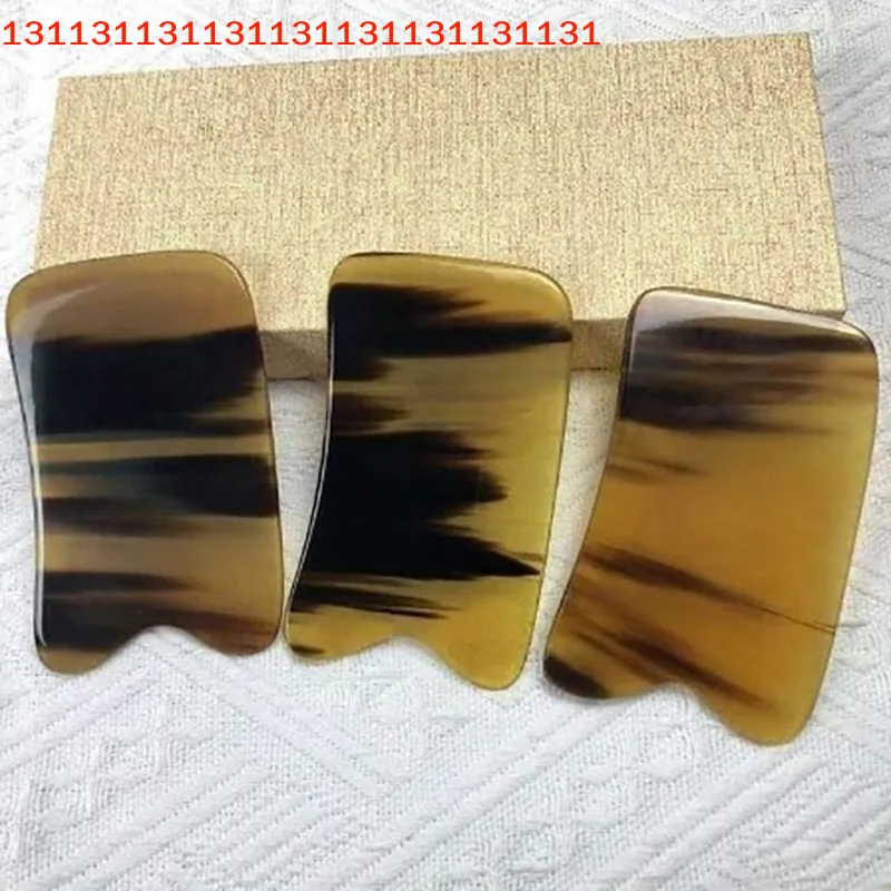 

Traditional 1 piece Horn Guasha Board Scraping Plate Massage Tool SPA Acupuncture Stone Scraper Body Massager