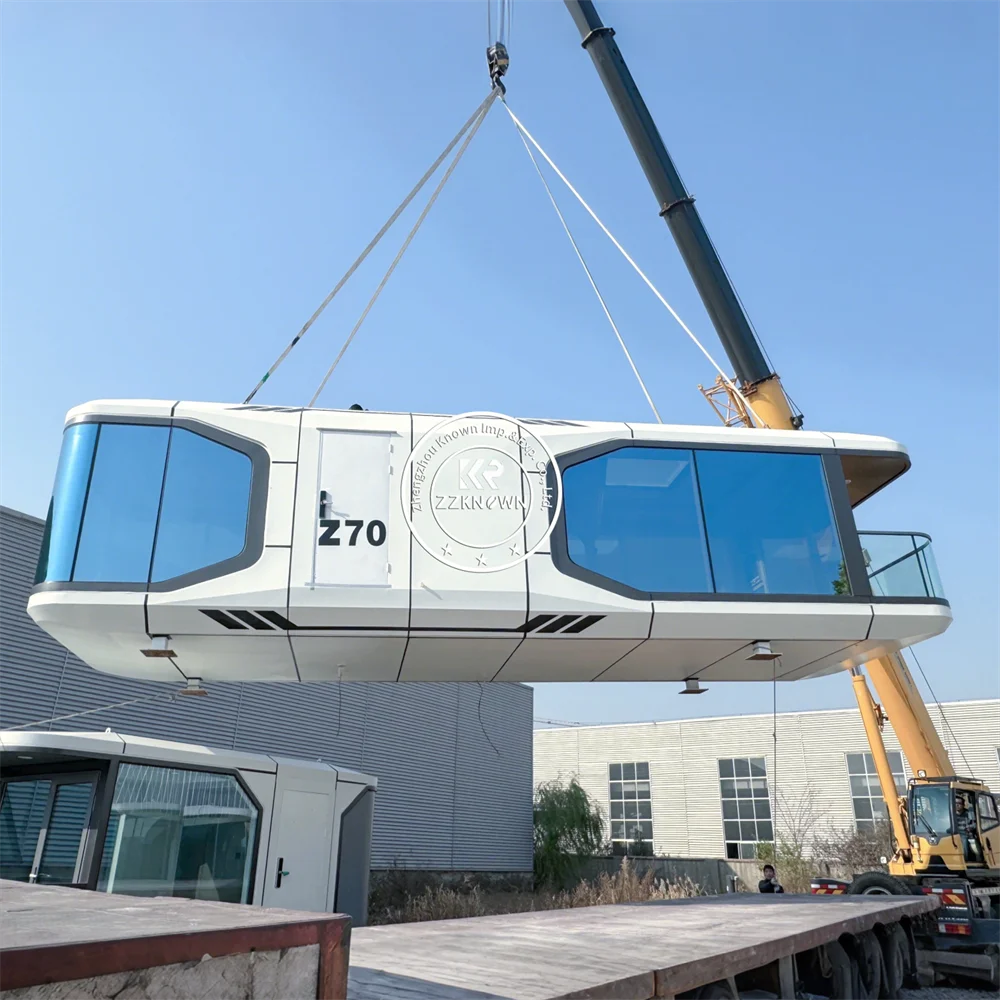 Luxuriöses modernes Fertighaus, Camping, mobiles Zuhause, Behälter, Stahl, mobil, vorgefertigte modulare Kapsel, Zuhause, kleines mobiles Haus für den Außenbereich